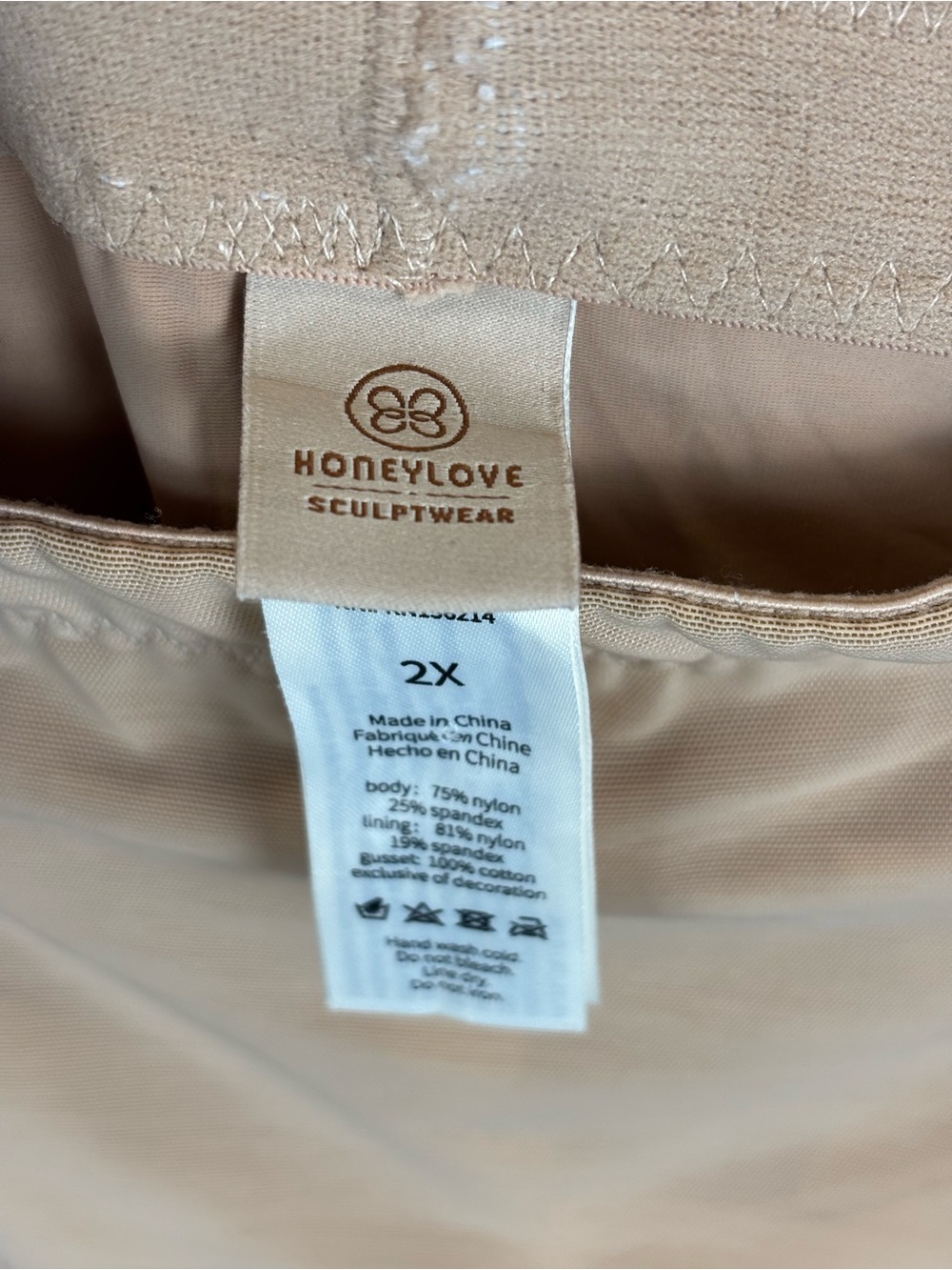 HONEYLOVE Beige Nude Sand SuperPower Shorts Shapewear sz 2X *NO STRAP* Sculpting - Picture 6 of 7